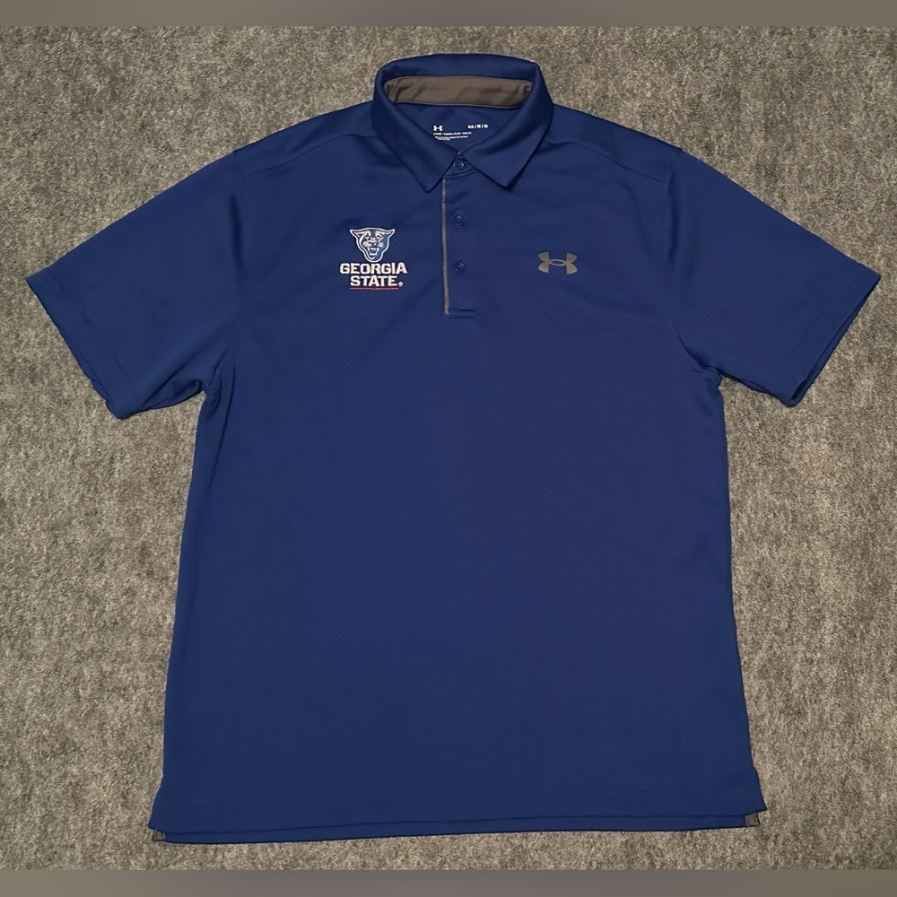 Men's Under Armour Georgia State Panthers Blue Performance Polo- Med